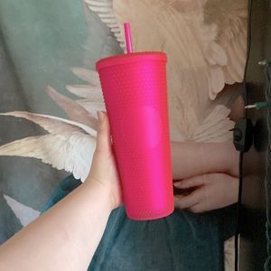 Starbucks matt hot pink studded cup